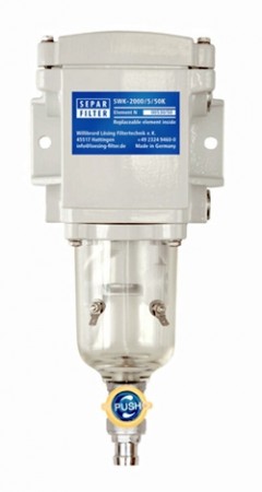 Separ SWK-5 m/glassbolle og vannalarmkontakter.