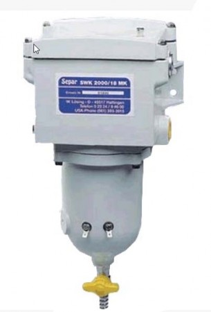 Separ SWK-10 m/metallhus og vannalarmkontakter.